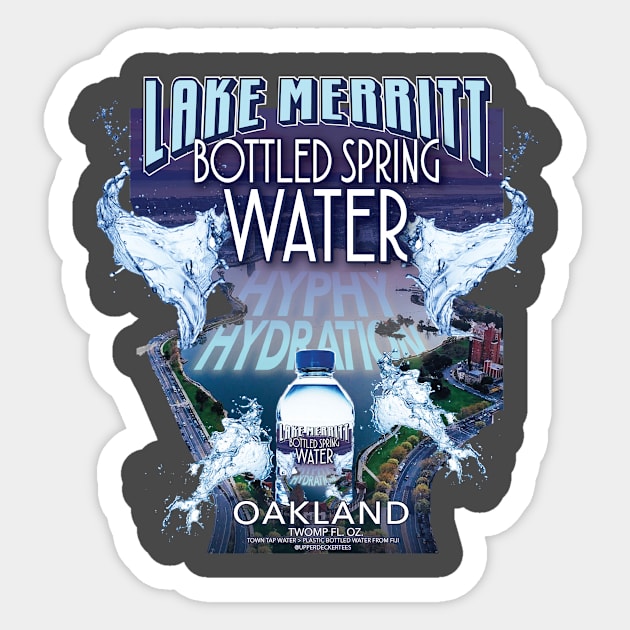 Lake Merritt Bottled Spring Water Sticker by upperdeckertees